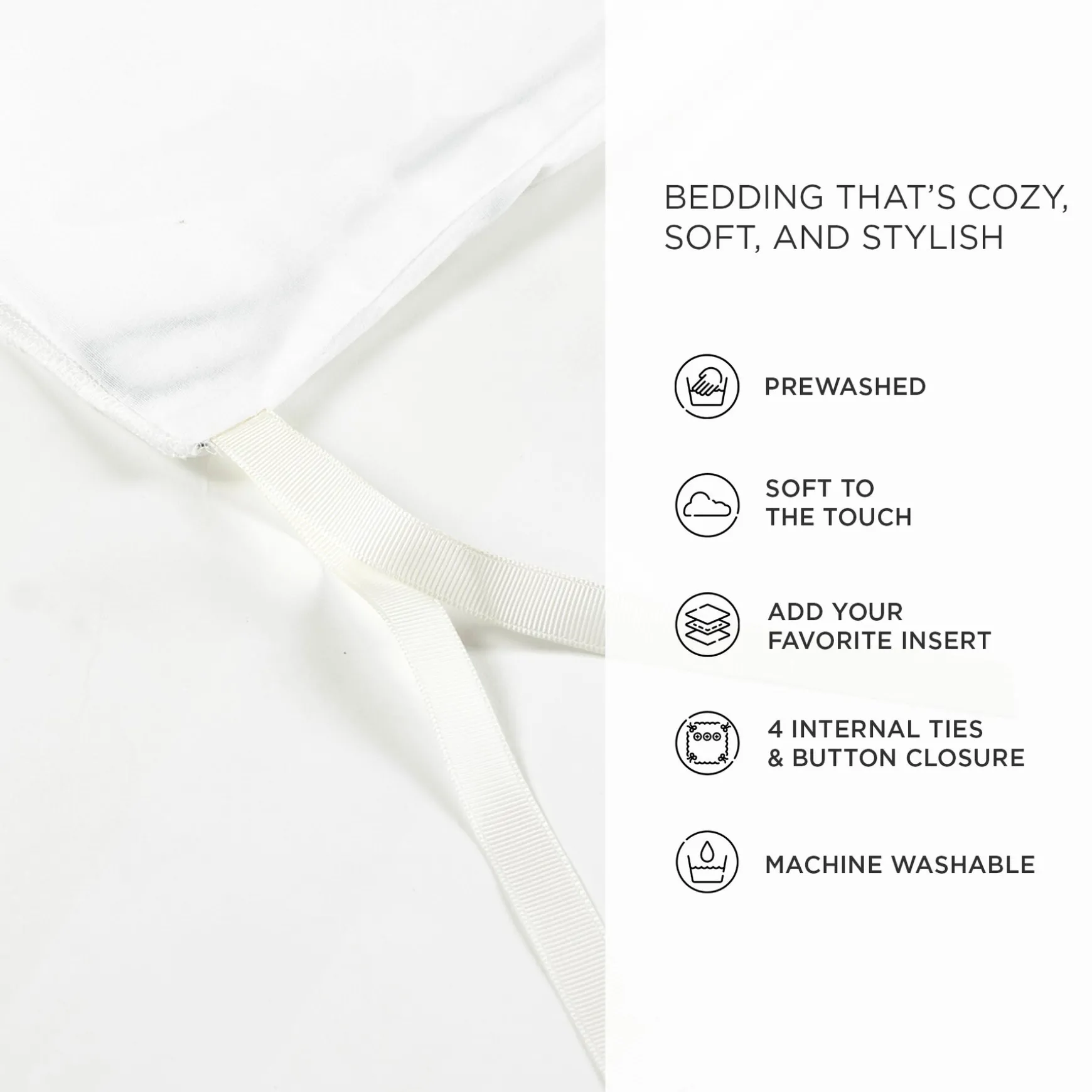 Hampton Double Flange Embroidered Contrast Edge Duvet Cover Set