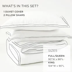 Hampton Double Flange Embroidered Contrast Edge Duvet Cover Set