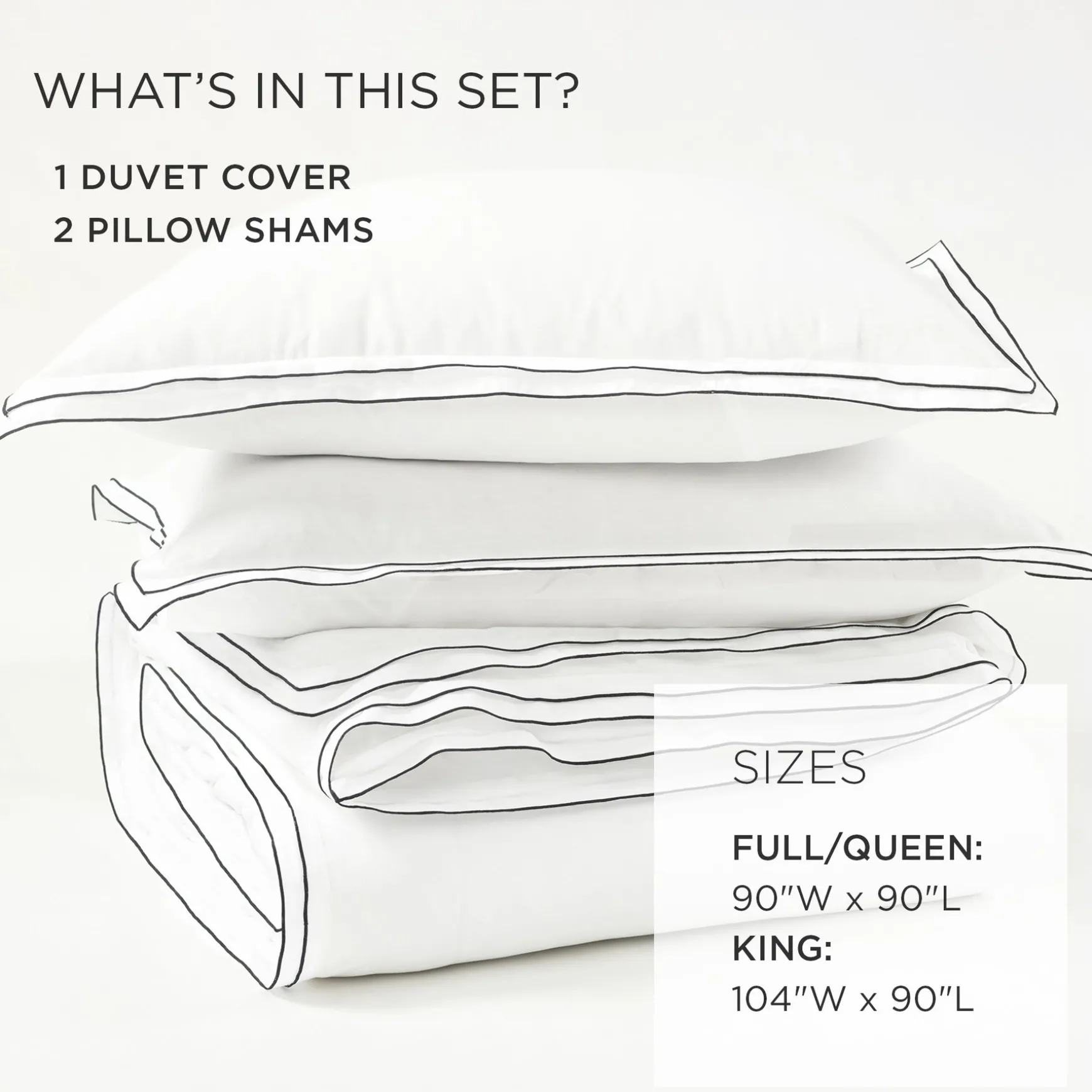 Hampton Double Flange Embroidered Contrast Edge Duvet Cover Set