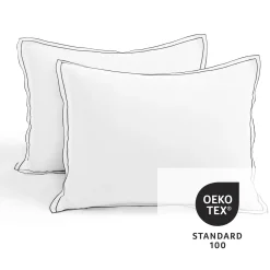 Hampton Double Flange Embroidered Contrast Edge Duvet Cover Set