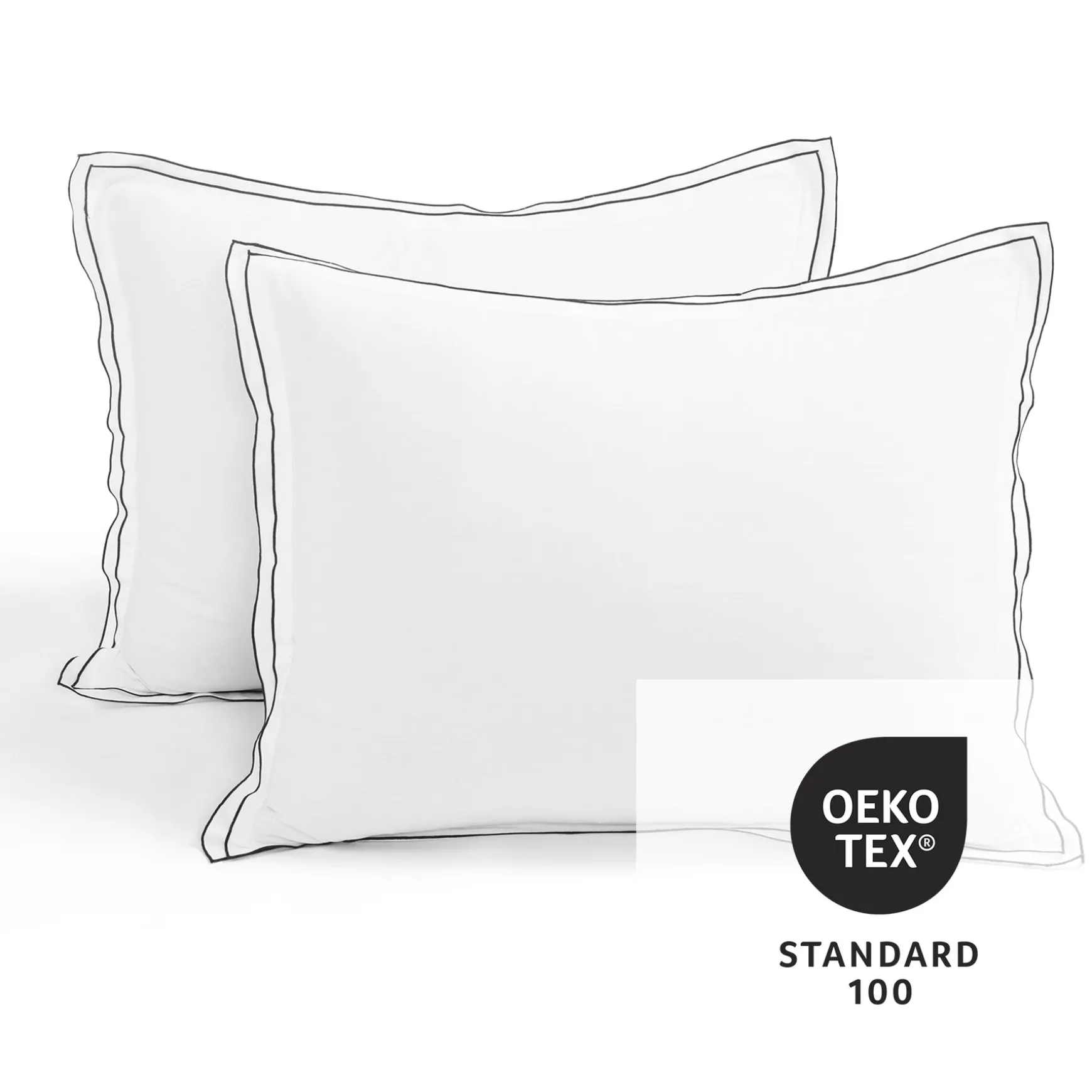 Hampton Double Flange Embroidered Contrast Edge Duvet Cover Set