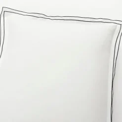 Hampton Double Flange Embroidered Contrast Edge Duvet Cover Set