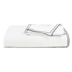 Hampton Double Flange Embroidered Contrast Edge Duvet Cover Set