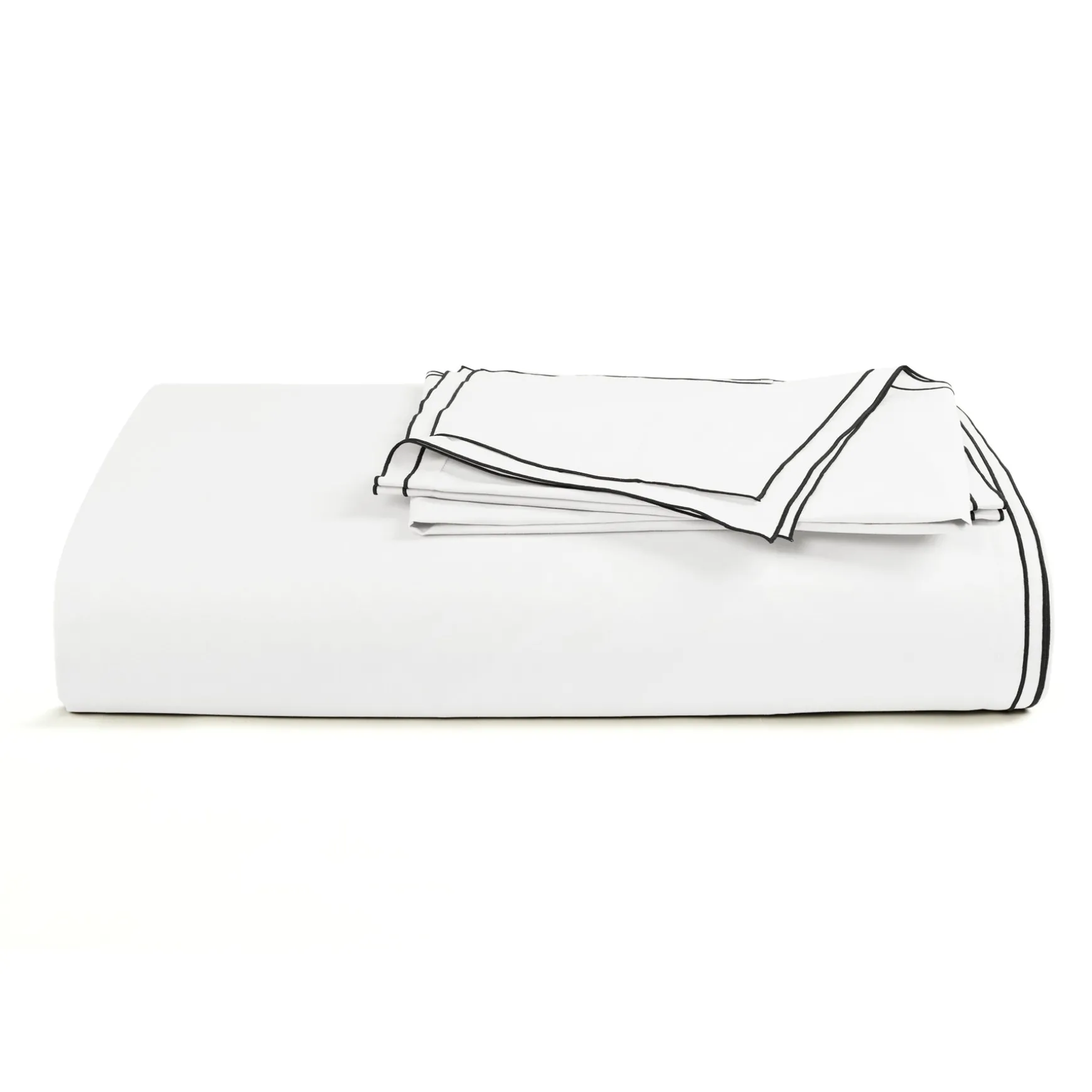 Hampton Double Flange Embroidered Contrast Edge Duvet Cover Set