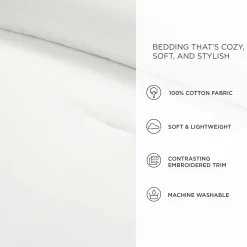 Hampton Double Flange Embroidered Contrast Edge Comforter Set