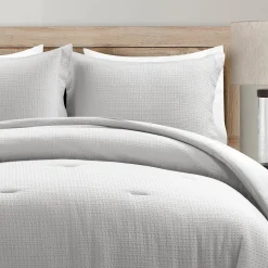 Haniya Solid Waffle Woven Cotton Textured Comforter Set