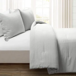 Haniya Solid Waffle Woven Cotton Textured Comforter Set