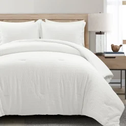 Haniya Solid Waffle Woven Cotton Textured Comforter Set