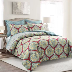 Harley Damask Reversible 5 Piece Comforter Set