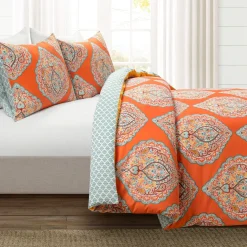 Harley Reversible Cotton Duvet Cover 3 Piece Set