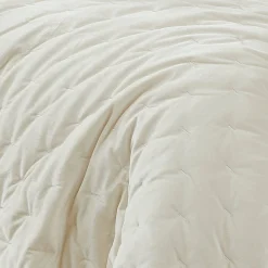 Haven Velvet Embroidered Stitch Cozy Super Soft Quilt 3 Piece Set