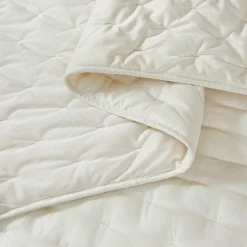 Haven Velvet Embroidered Stitch Cozy Super Soft Quilt 3 Piece Set