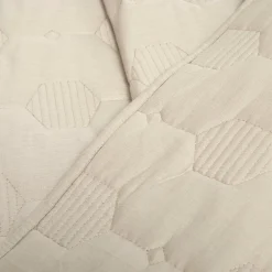 Hexagon Honeycomb Textured Cotton Quilt 3 Piece Set