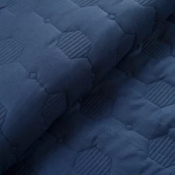 Hexagon Honeycomb Textured Cotton Quilt 3 Piece Set