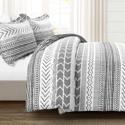 Hygge Geo Reversible Cotton Duvet Cover 3 Piece Set