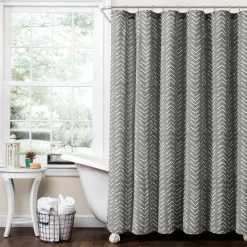 Hygge Modern Arrow Faux Linen Shower Curtain