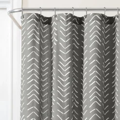 Hygge Modern Arrow Faux Linen Shower Curtain