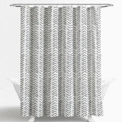 Hygge Modern Arrow Faux Linen Shower Curtain