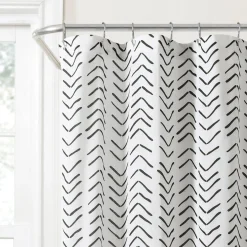 Hygge Modern Arrow Faux Linen Shower Curtain