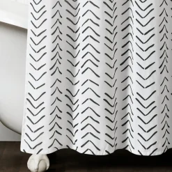 Hygge Modern Arrow Faux Linen Shower Curtain