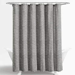 Hygge Modern Arrow Faux Linen Shower Curtain