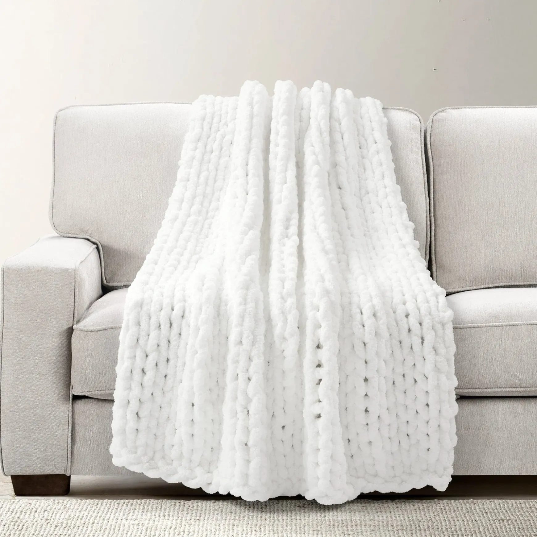 Hygge Ultra Soft Chenille Chunky Knit Throw