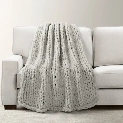 Hygge Ultra Soft Chenille Chunky Knit Throw