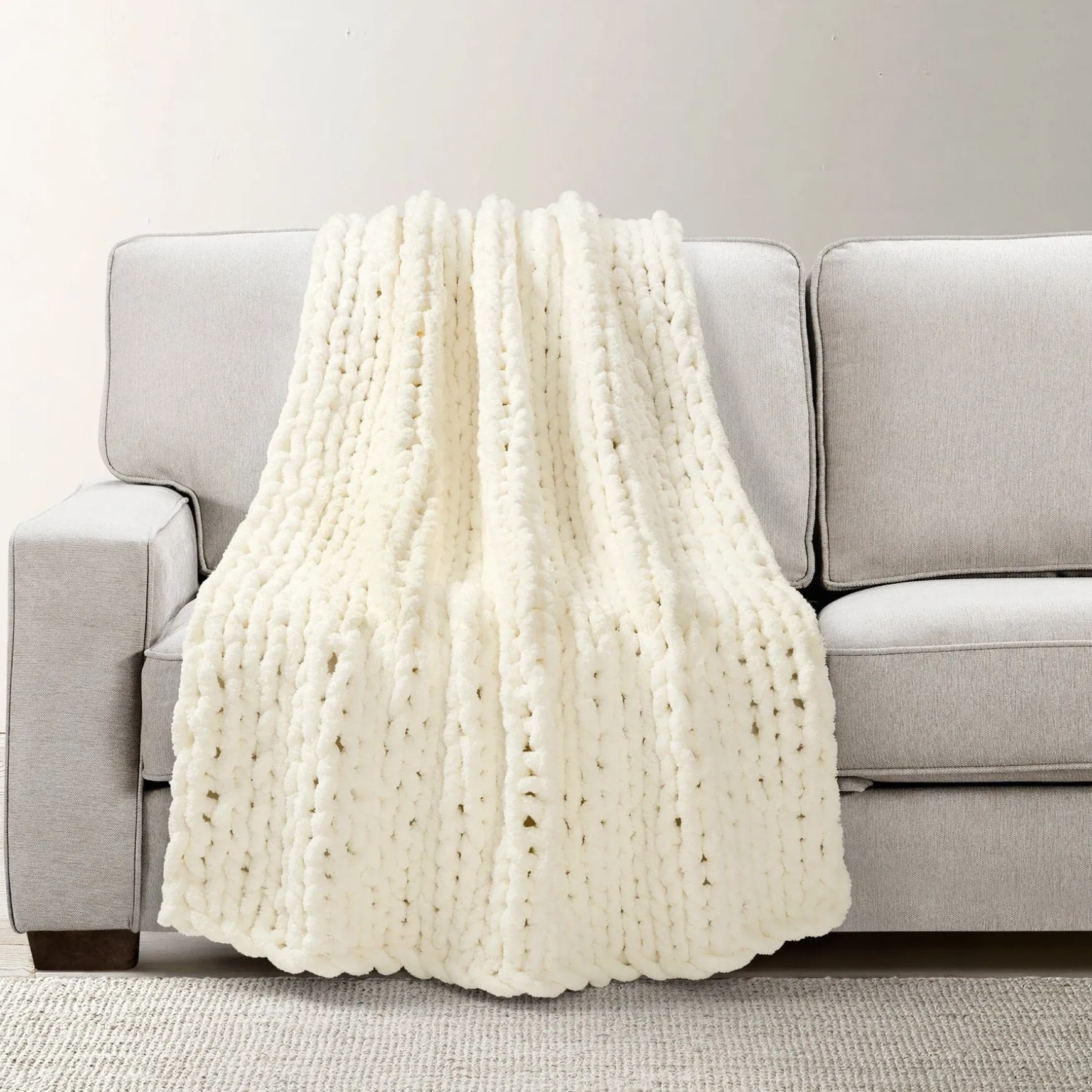Hygge Ultra Soft Chenille Chunky Knit Throw