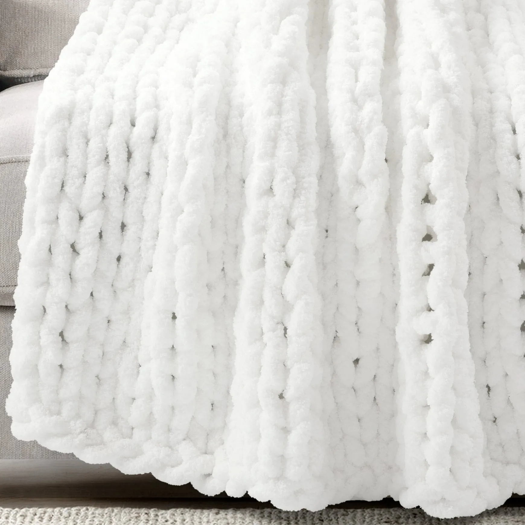 Hygge Ultra Soft Chenille Chunky Knit Throw