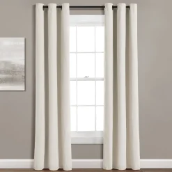 Insulated Grommet Blackout Faux Linen Window Curtain Panel