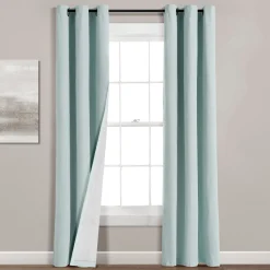 Insulated Grommet Blackout Faux Linen Window Curtain Panel