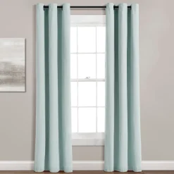 Insulated Grommet Blackout Faux Linen Window Curtain Panel