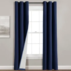 Insulated Grommet Blackout Faux Linen Window Curtain Panel
