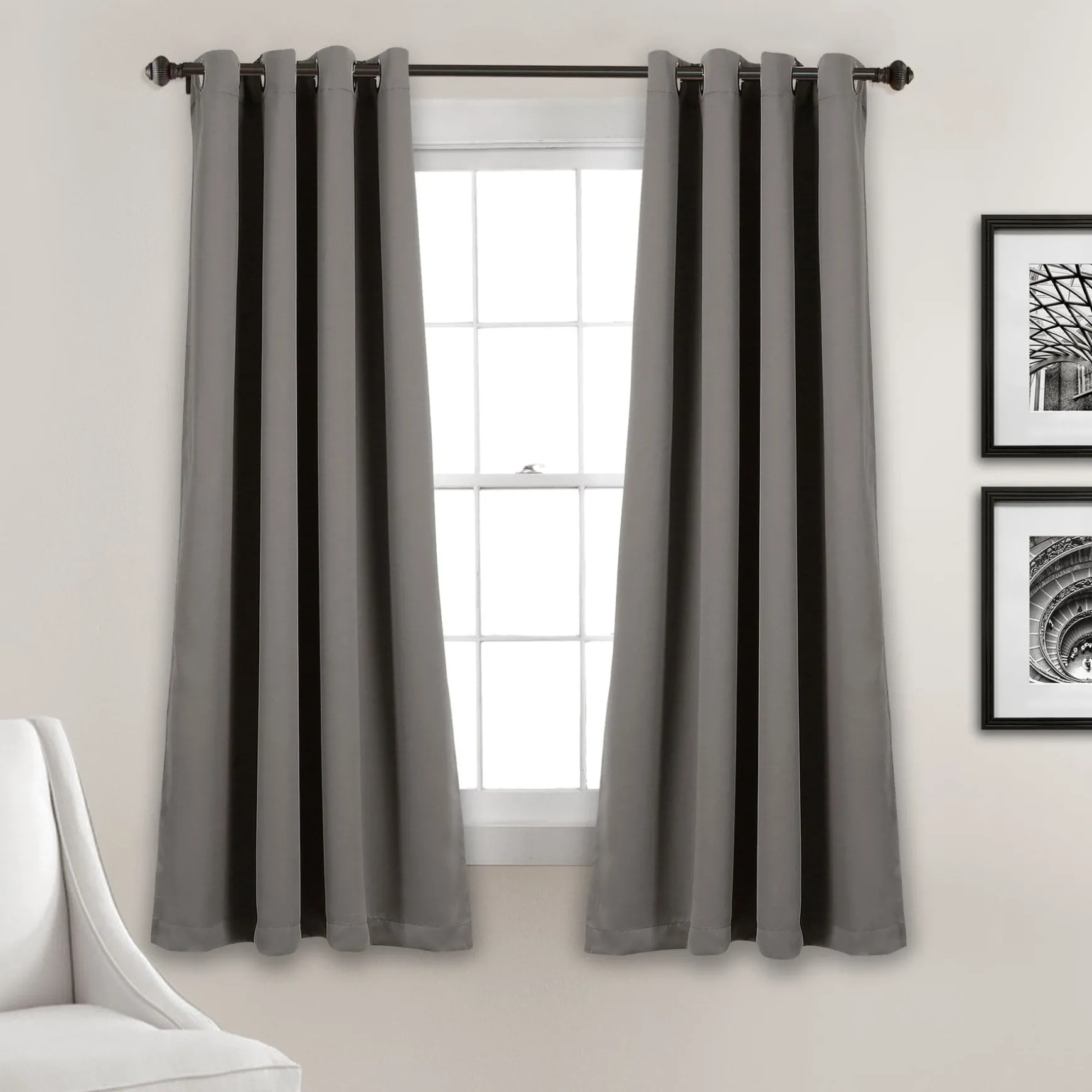 Insulated Grommet Blackout Window Curtain Panel Set
