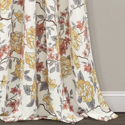 Ivana Floral Light Filtering Window Curtain Panel Set