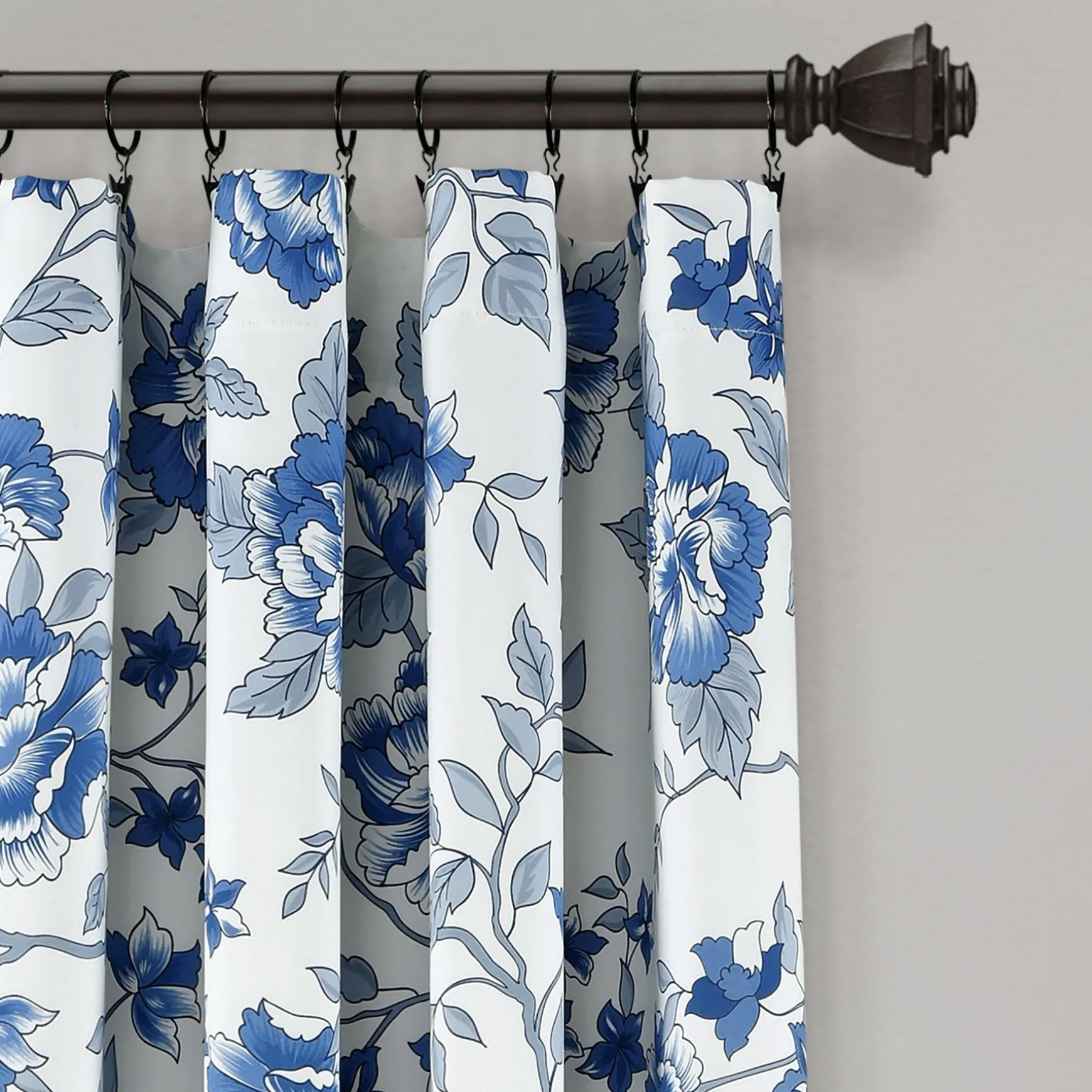 Ivana Floral Light Filtering Window Curtain Panel Set