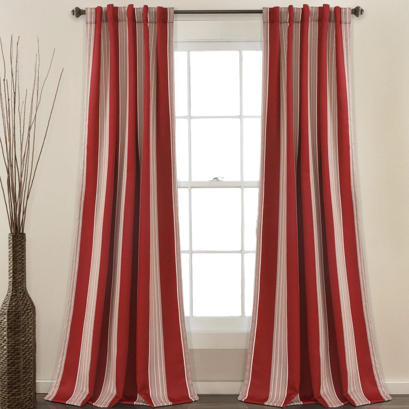 Julia Stripe Light Filtering Window Curtains Set