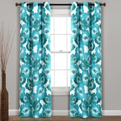 Julie Floral Insulated Grommet Blackout Window Curtain Panel Set
