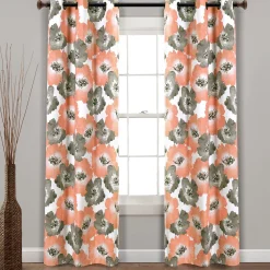 Julie Floral Insulated Grommet Blackout Window Curtain Panel Set
