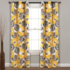 Julie Floral Insulated Grommet Blackout Window Curtain Panel Set