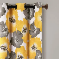 Julie Floral Insulated Grommet Blackout Window Curtain Panel Set