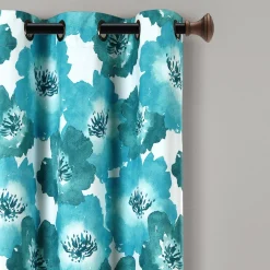 Julie Floral Insulated Grommet Blackout Window Curtain Panel Set