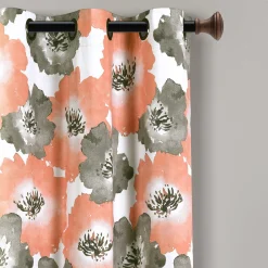 Julie Floral Insulated Grommet Blackout Window Curtain Panel Set