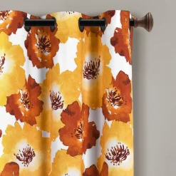 Julie Floral Insulated Grommet Blackout Window Curtain Panel Set