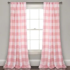 Kelly Checker Light Filtering Window Curtain Panel Set