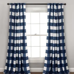 Kelly Checker Light Filtering Window Curtain Panel Set