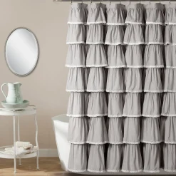 Lace Ruffle Shower Curtain