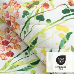 Leilani Watercolor Scallop Edged Floral 3 Piece Quilt Set