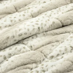 Leopard Textured Faux Fur Comforter 3 Piece Set