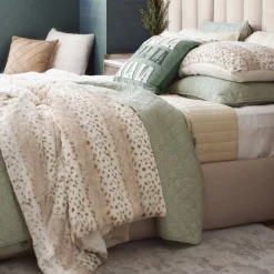 Leopard Textured Faux Fur Comforter 3 Piece Set